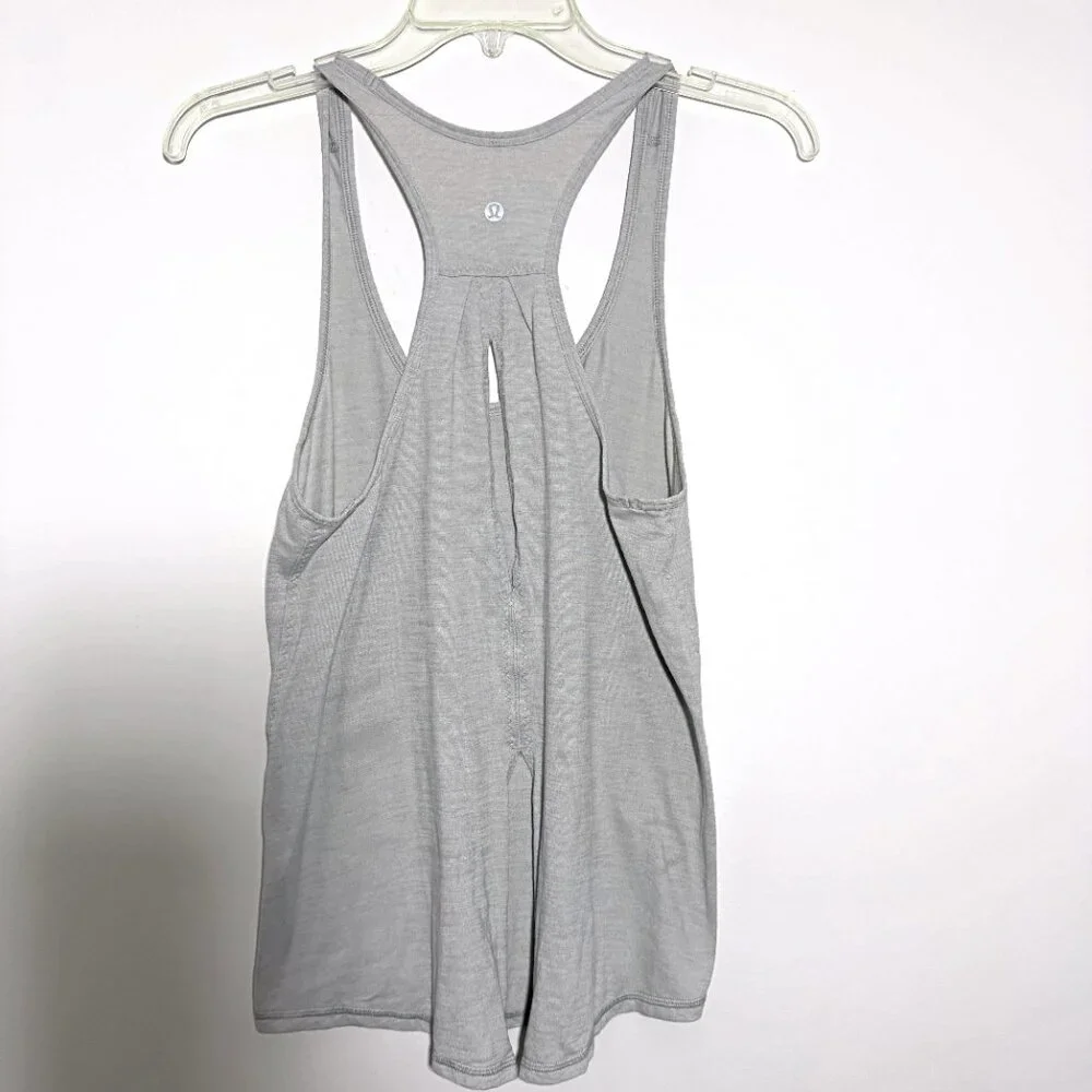 RARE Lululemon Open Tie Back Tank Top Light Gray 6